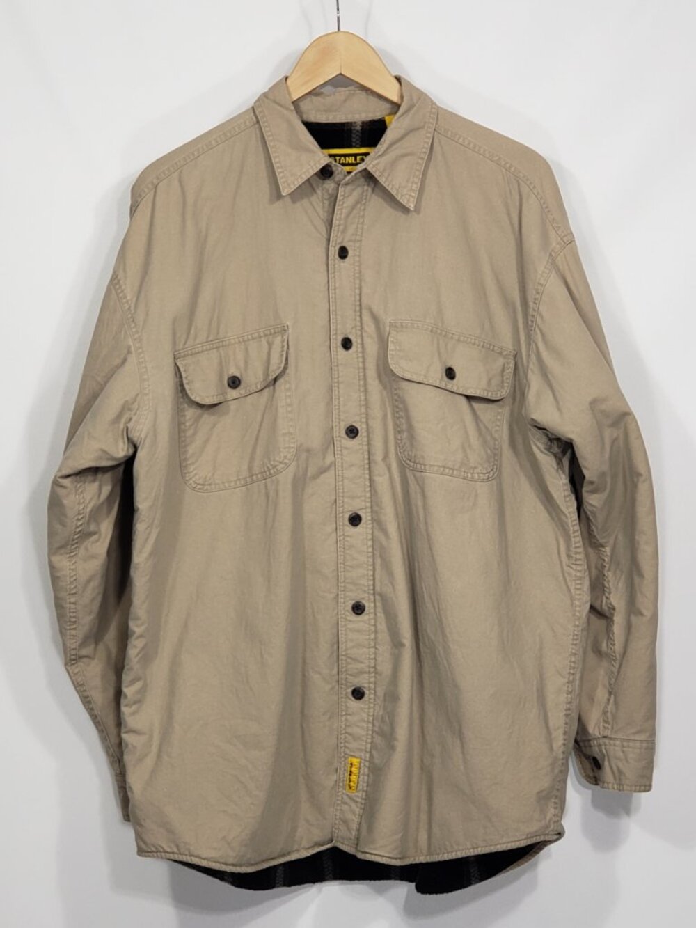 Stanley Tan Heavy Weight Fleece Lined Shirt Jacket  Men's Large Outdoors Hunting